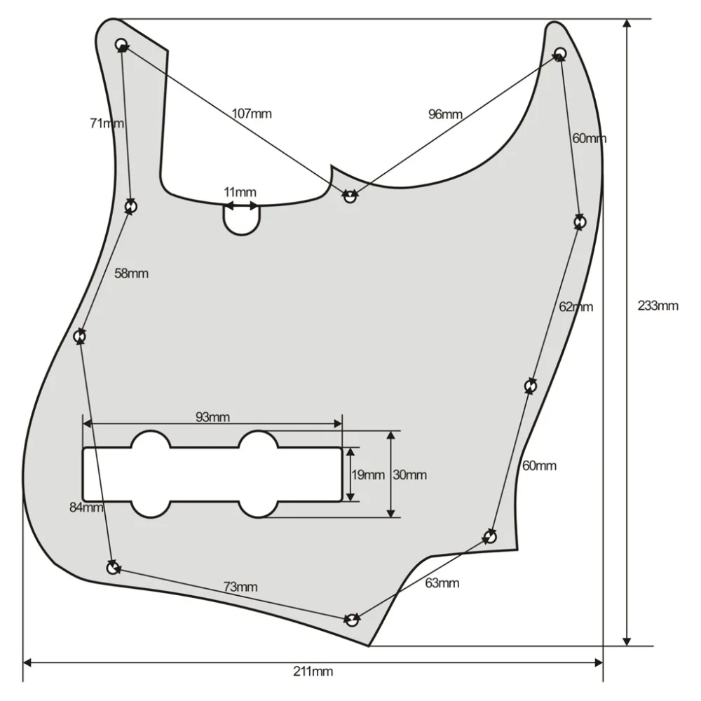 FLEOR Jazz JB Bass Pickguard Pick Guard Scratch Plate Black 3Ply &amp Screws for 4 String Guitar Accessories | Спорт и развлечения