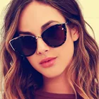 Солнечные очки LONSY в стиле ретро UV400 женские, пикантные Роскошные брендовые дизайнерские винтажные солнцезащитные аксессуары кошачий глаз с градиентом