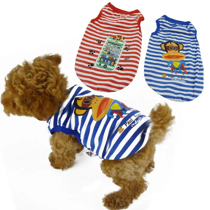 Colorful Stripes Pet Dog Clothes Puppy monkey/phone Vest T-shirt XS S M L XL XXL | Дом и сад