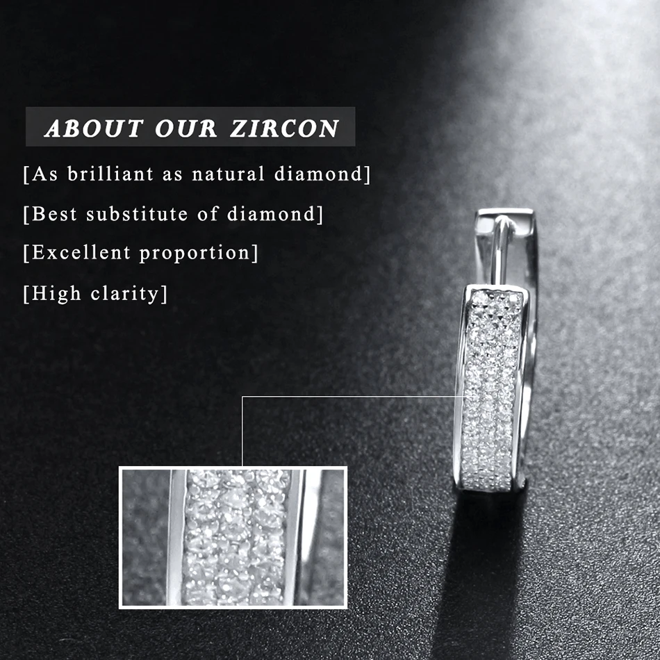ORSA JEWELS, настоящее 925 пробы, серебряные женские серьги-кольца, маленький круг, AAA, блестящий CZ, женские свадебные ювелирные изделия для помолвки, SE60