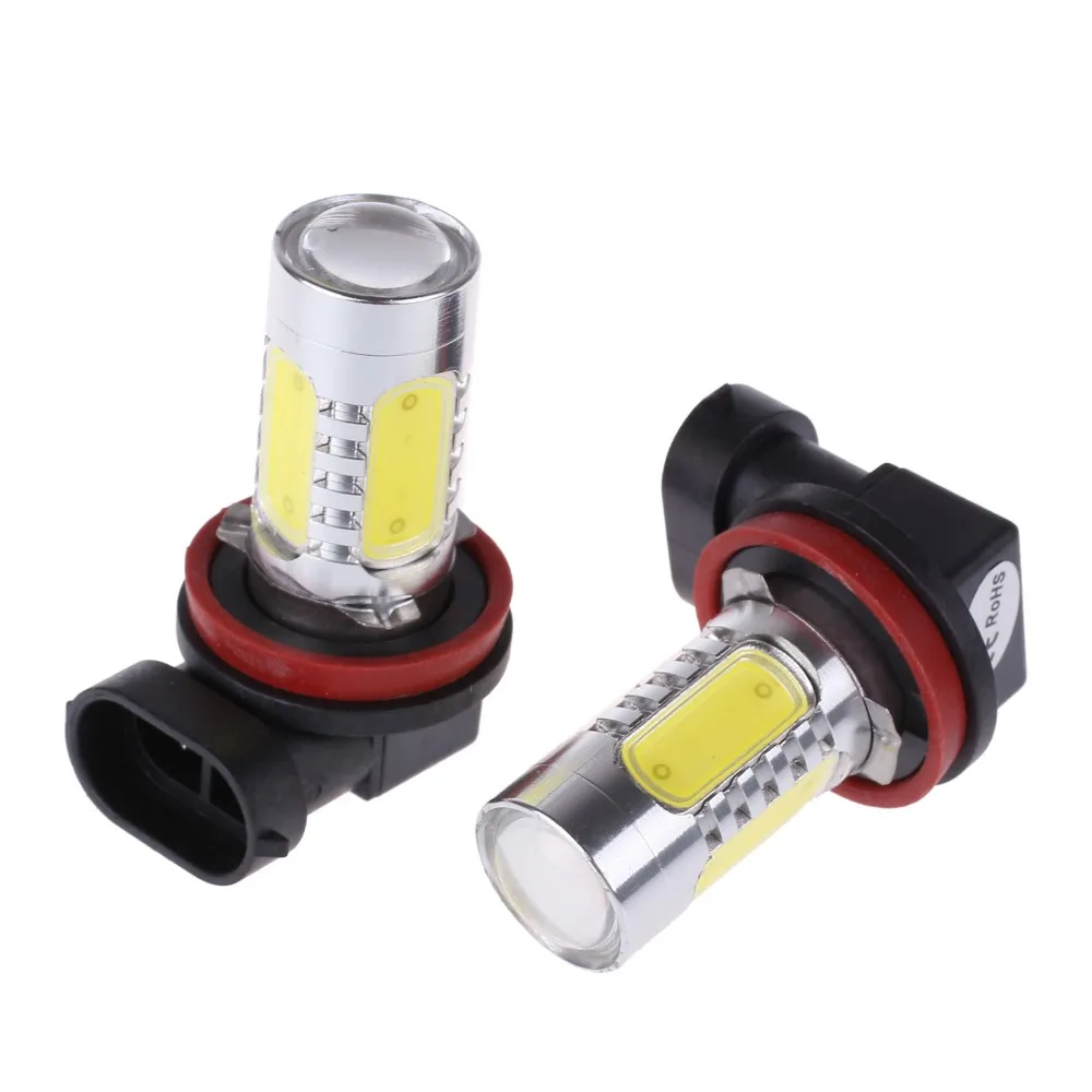 

2Pcs White H8 lamp H11 LED COB Bulb Car Auto Light Driving Fog Lamp 12V DC