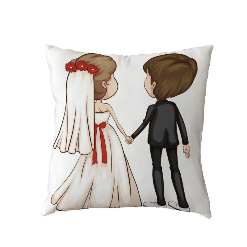 Романтическая наволочка из полиэстера с рисунком любви персиковая кожа милая