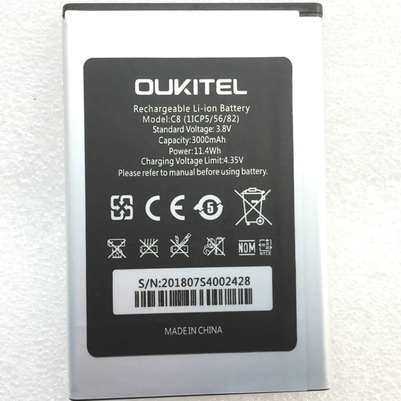 Аккумулятор 3000 мАч для Oukitel C8 мобильный телефон | Мобильные телефоны и аксессуары