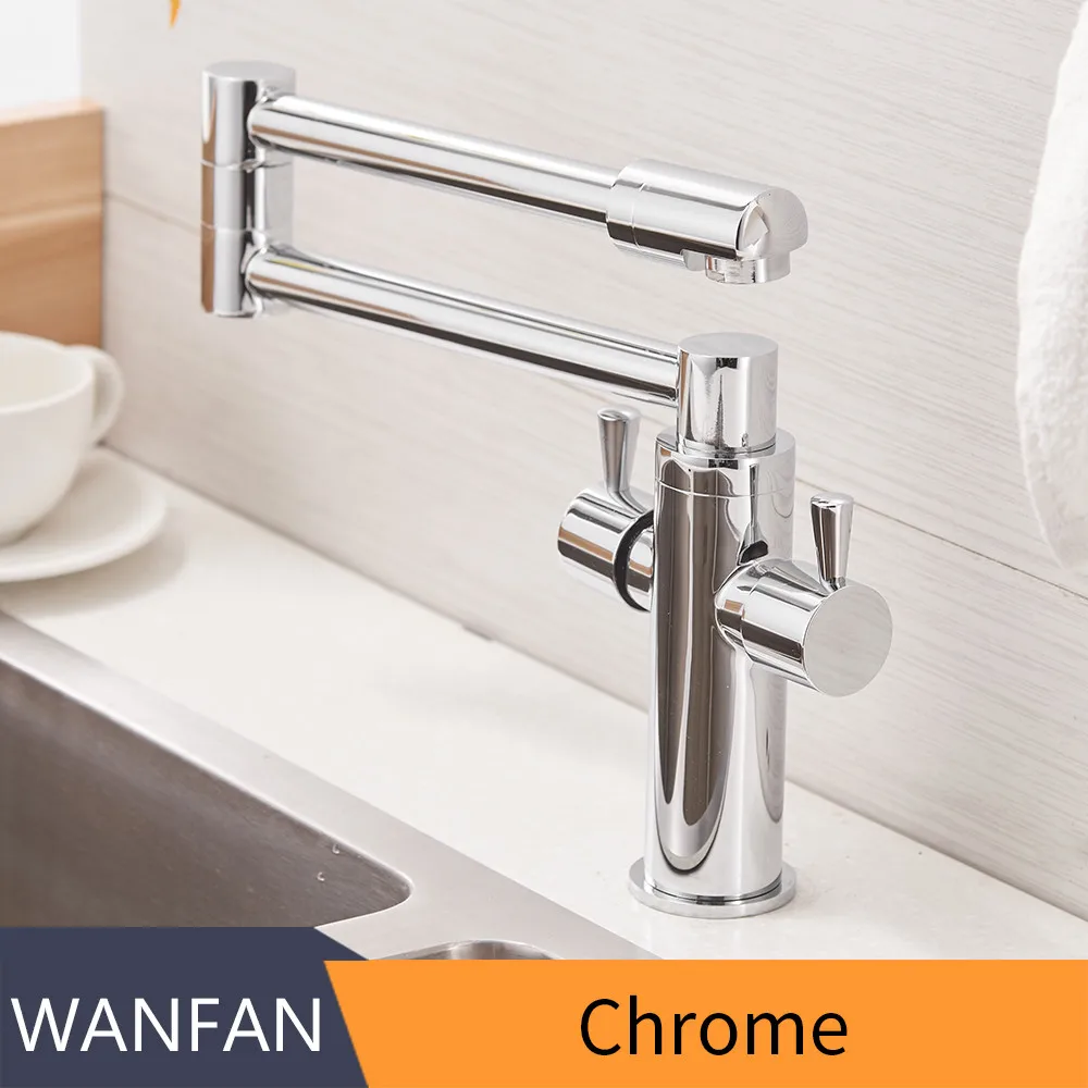 Chrome 9912L Кран для воды, смеситель для воды, латунный материал, смеситель для кухни, кран для раковины, кухонный смеситель для воды, высокое качество, 720 вращающийся кран, WF-9912 - Цвет: Chrome 9912L