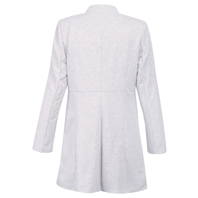 Модный однотонный блейзер для женщин с длинным рукавом, осенне-зимний костюм, пальто, куртка для офисных леди, деловой кардиган, блейзеры для женщин