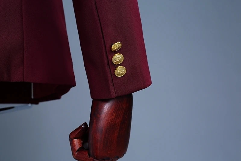 2018 бренд винно-Красный смокинг жениха свадебный костюм певицы двубортный