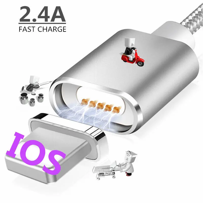 1 м 2 Магнитный USB IOS светодиодный индикатор плетеное зарядное устройство зарядный