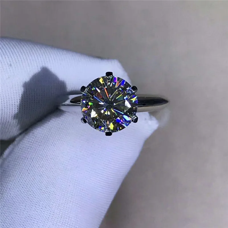 Choucong очарование солитер Настоящее 925 пробы Серебряное кольцо 1.5ct Sona AAAAA Циркон Обручальное кольцо кольца для мужчин и женщин