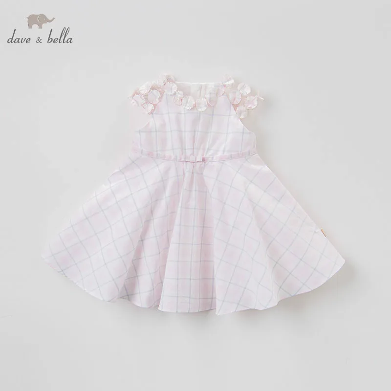 DBJ8052 DAVE BELLA summer baby girls floral dress infant toddler birthday party children sleeveless boutique dresses | Детская одежда и