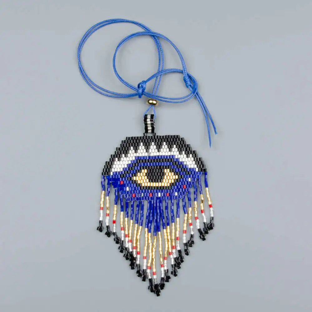 SHINUSBOHO lucky eye ожерелье для женщин MIYUKI collier длинное кулон с кисточкой Турция сглаза
