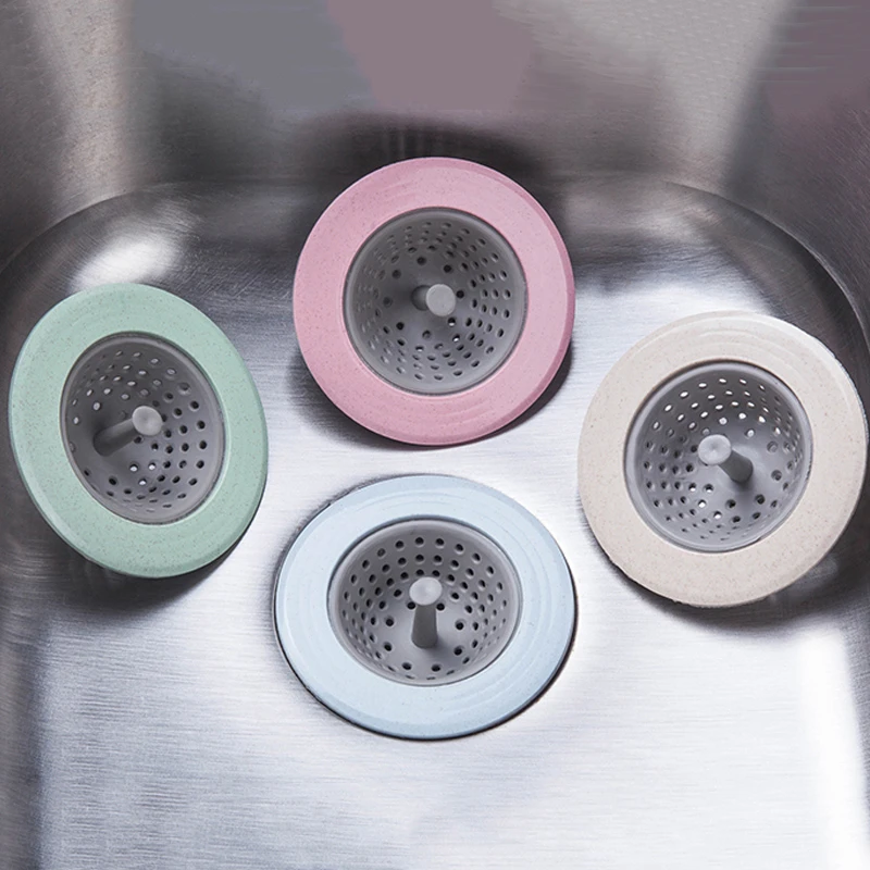 Kitchen Suckers Silicone Water Filter Anti-blocking Tools Wheat Straw Sink Strainer Round Floor Drain Cover Bathroom Sewer | Дом и сад