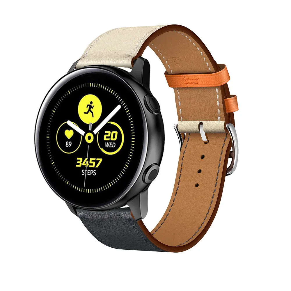 GXV 20 мм контрастный цвет ремешок из натуральной кожи для Samsung Galaxy Watch Active|Смарт-аксессуары| |
