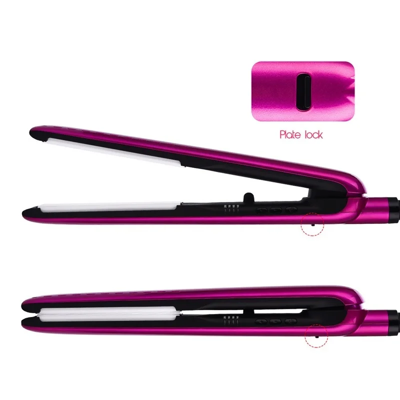 MARSKE 2 in 1 Ceramic Hair Straightener Temperature Adjustable Straightening Iron Straight Plate Flat Curler Styler | Красота и