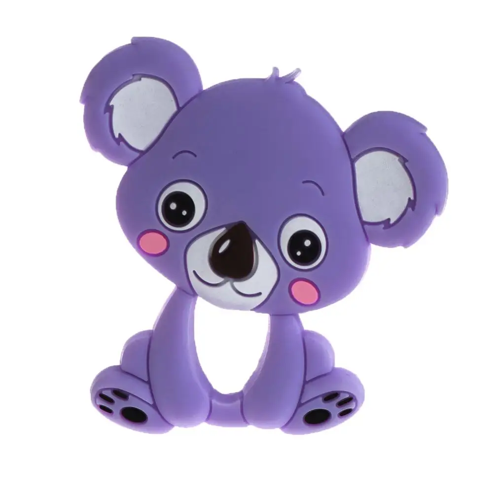 Хит продаж цветные силиконовые игрушки для прорезывателя зубов с медвежонком