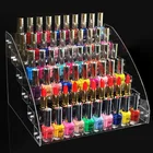 Многоуровневая Подставка для хранения акриловых прозрачных лаков для ногтей, подставка для демонстрации косметического лака, держатель, органайзер для маникюрных инструментов