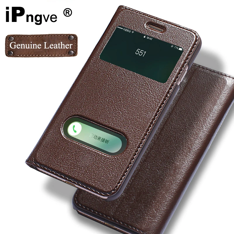 Ipngve чехол из натуральной кожи откидной Чехол для iPhone 7 вид на окно телефон с
