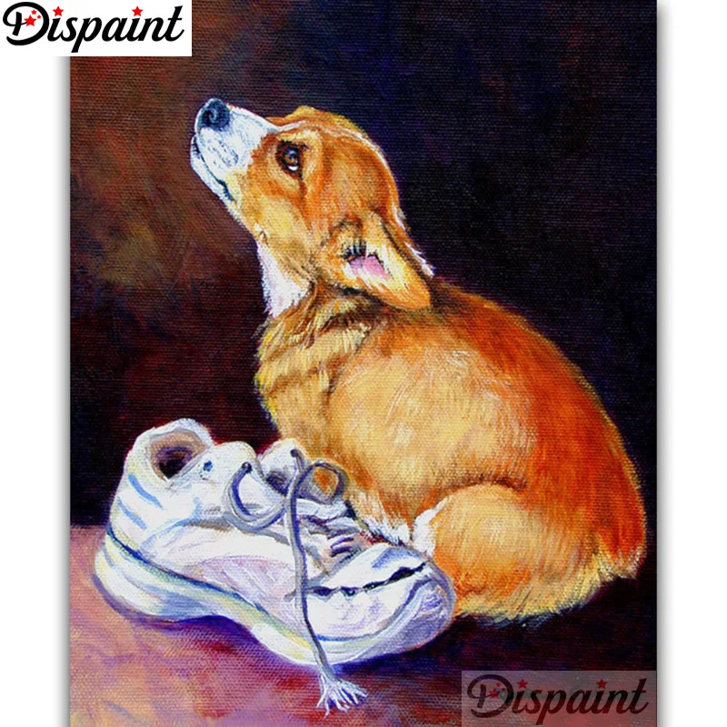 Алмазная 5d картина животные собака обувь вышивка крестиком квадратная круглая