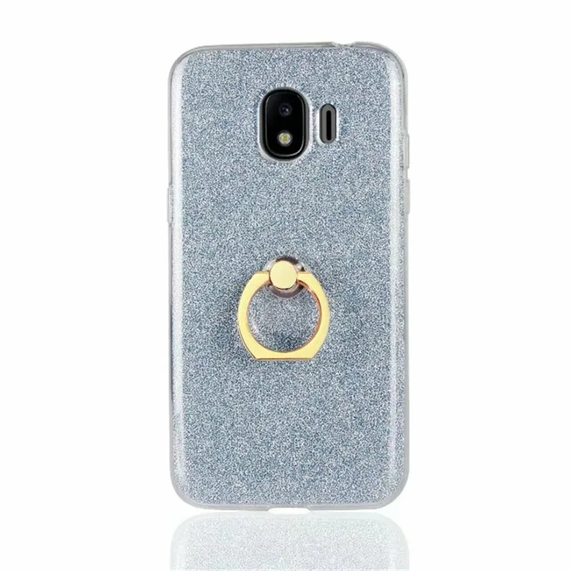 For Samsung Galaxy J2 Pro 2018 mobile phone case clear silicone soft shinning glitter cover with Ring holder |