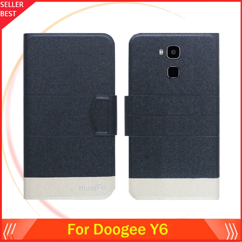 5 Colors Super! Doogee Y6 Phone Case Leather Full Flip Cover High Quality Luxurious Accessories | Мобильные телефоны и