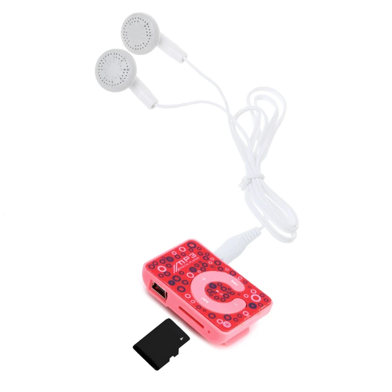 Новый мини клип точка круг шаблон Музыка MP3 плеер Поддержка TF карта + USB кабель