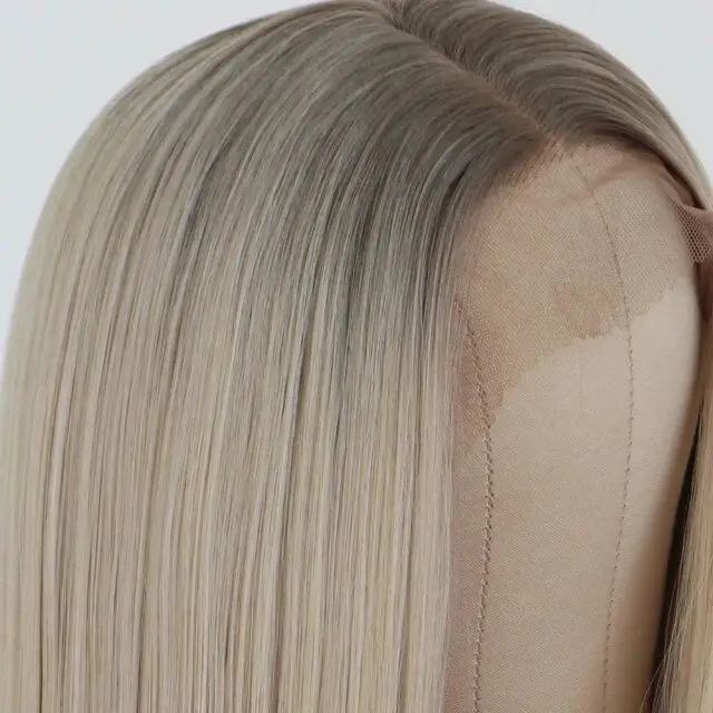 brownTblonde QD-Tizer Ombre Цвет свободные волнистые парики для волос Средняя часть бесклеевая термостойкая синтетические парики для женщин - Цвет: brownTblonde