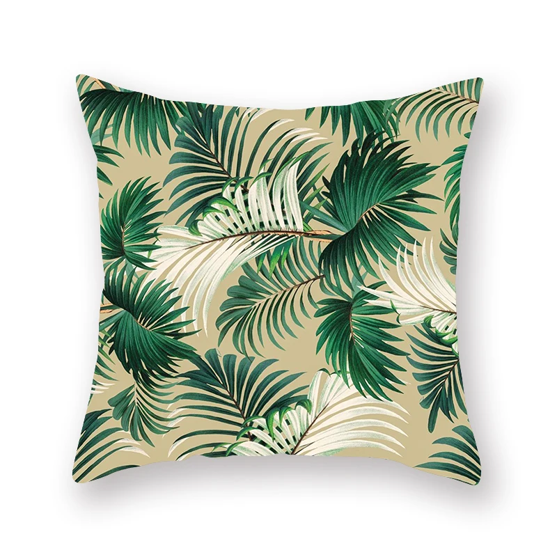 Наволочка с зеленым листом в скандинавском стиле для спальни гостиной дивана