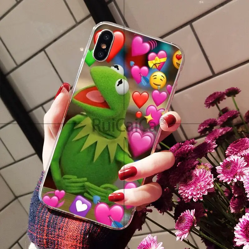 Ruicaica Kermit зеленый Лягушка Забавный Милый гей на заказ Фото чехол для iPhone 8 7 6 S Plus 5 5S