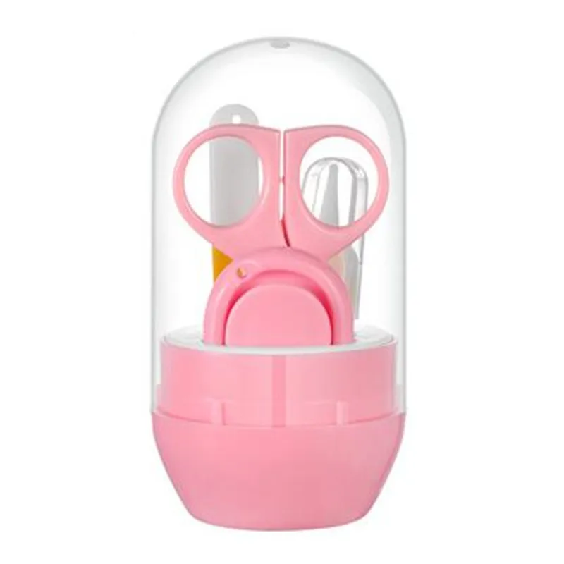 Transparent pink 4 шт./компл. защитные, набор для ухода за ногтями кусачки для ногтей пинцет ногти набор файлов для ребенка путешествия малыша палец ножницы триммера - Цвет: Transparent pink