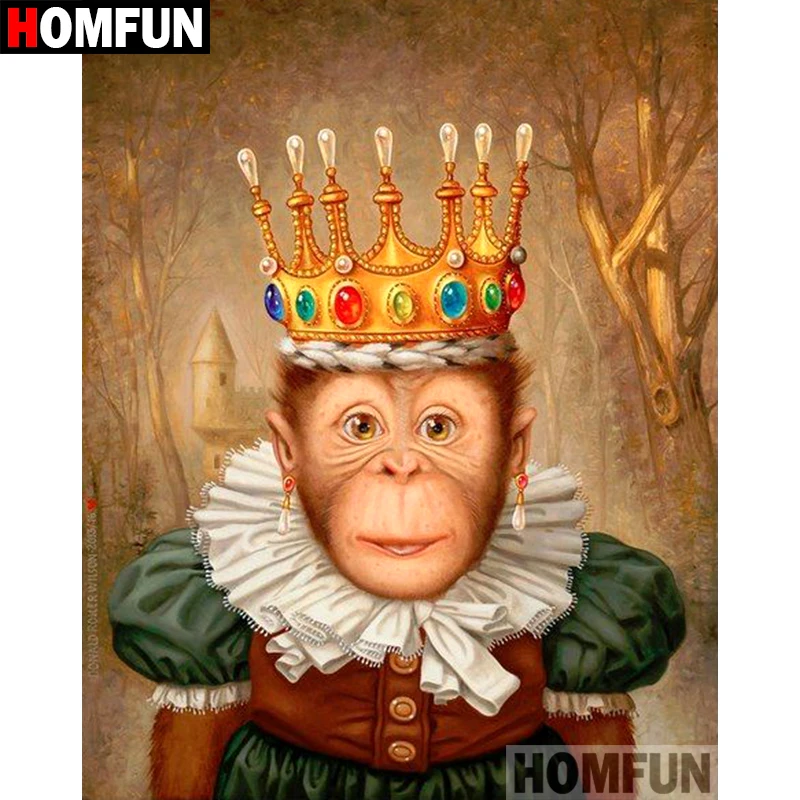 

HOMFUN 5D DIY Diamond Painting Full Square/Round Drill "Cartoon monkey" Embroidery Cross Stitch gift Home Decor Gift A08997
