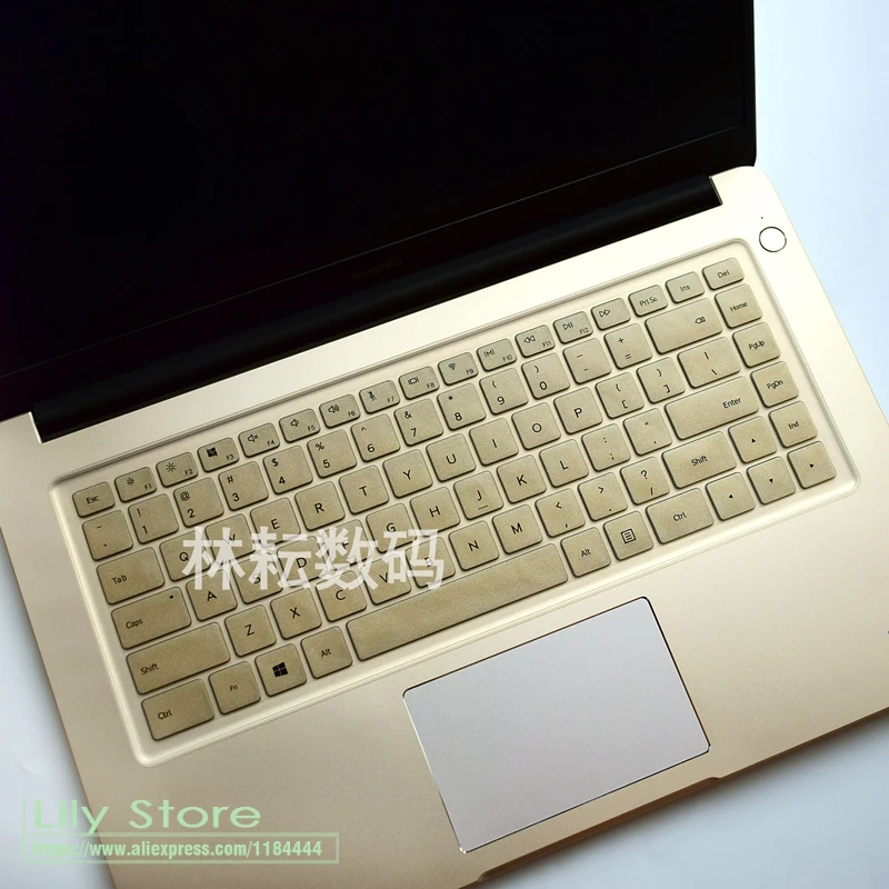 Для Huawei matebook D 15.6 ''силиконовые Клавиатура для ноутбука Обложка Protector кожи Тетрадь модель pl-w29 pl-w09 pl-w19 15 дюймов - Цвет: gold