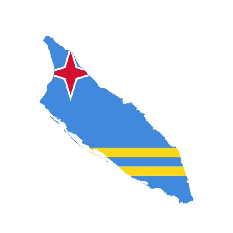 YJZT 17 см * 5 1 креативный флаг карты Aruba Светоотражающая забавная наклейка для