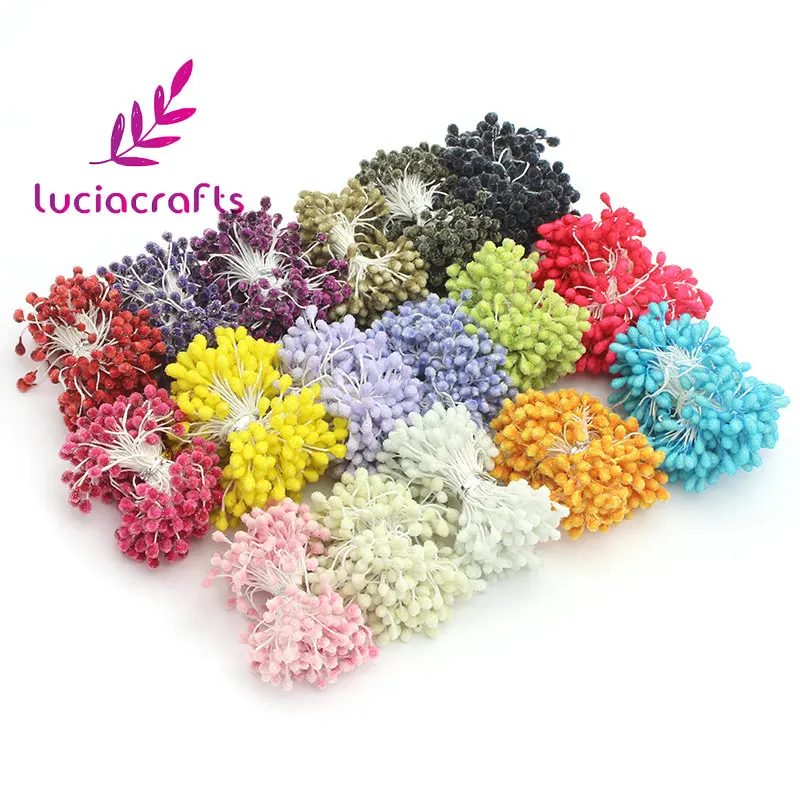 Lucia crafts 550 шт./лот 5 мм стеклянные тычинки с цветочным рисунком для украшения торта