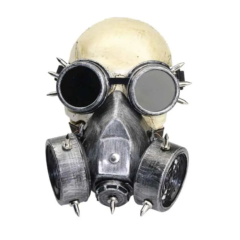 Retro Bronze Metallics Rivet Resin Steampunk Gas Mask and Goggles Gothic Punk Women /Men Halloween Cosplay Costume Accessories images - 6