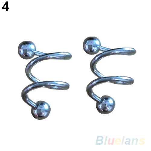 Punk Stainless Steel Spiral Helix Ear Stud Lip Nose Ring Cartilage Piercing hot | Украшения и аксессуары