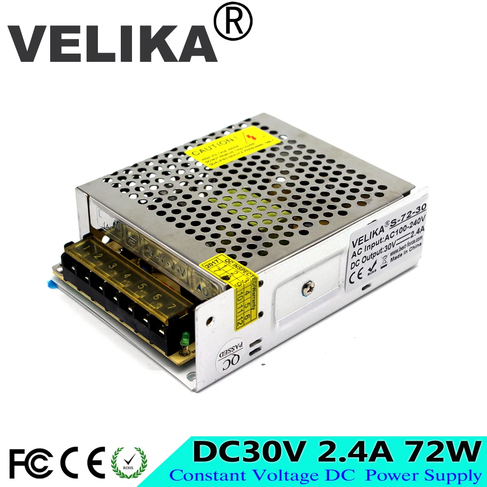 Высокое качество AC DC 30V 2.4A 72W универсальный импульсный источник питания DC30V