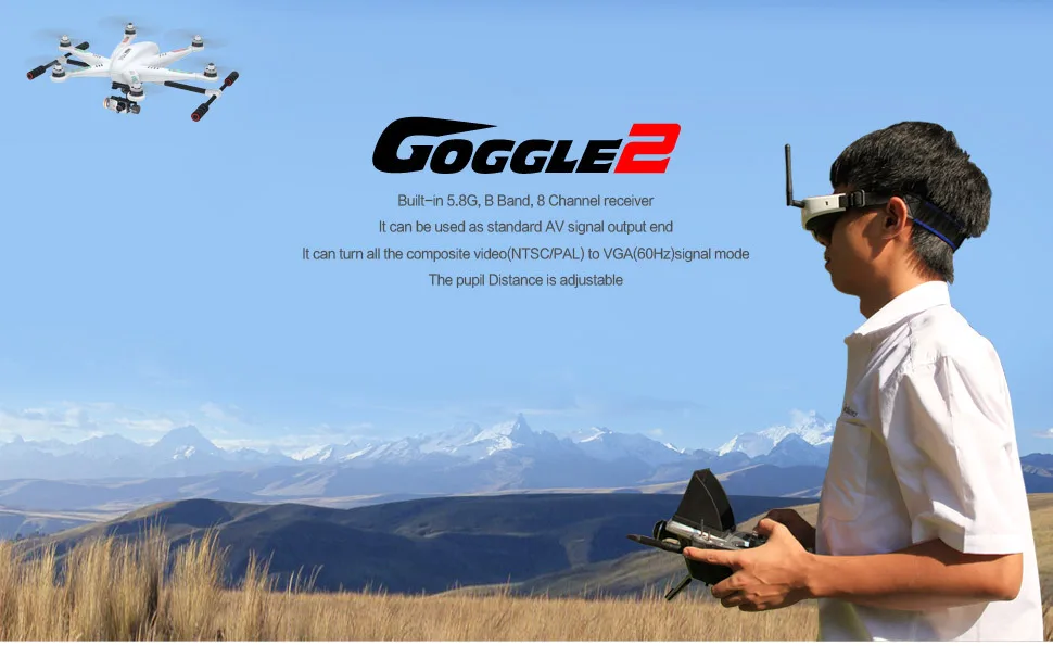 Walkera Goggle 2 FPV 5.8G video eyewear glasses for H500 head tracking Drone QR X350PRO TALI Scout X4 drones Free shipping | Игрушки и