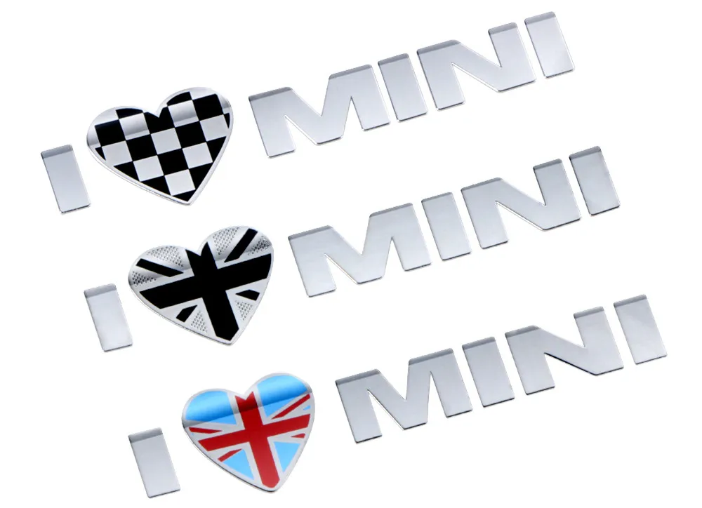 Юнион Джек Металл я люблю мини-наклейка эмблема наклейки для Mini Cooper земляк Clubman F55 F56 R55 R56 R60 F60 автомобильные аксессуары