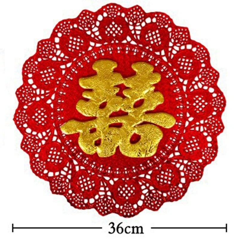 Горячая Распродажа 2 шт креативные двойные счастья изысканные Кружевные Полые 3D