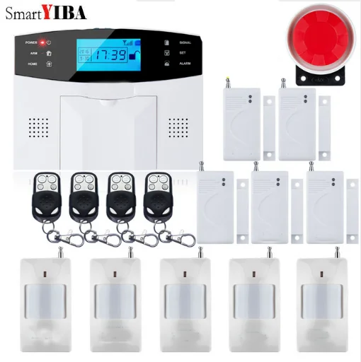 

SmartYIBA Wireless GSM Alarm System Home Alarm Security Motion Detector Door Magnetic Sensor Burglar Alarm System Kits