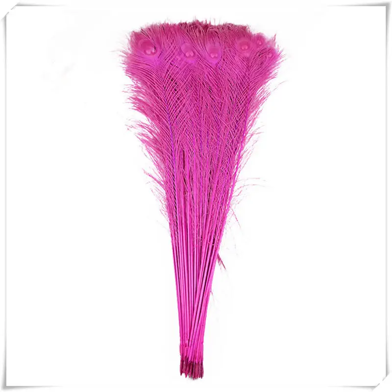 Rose Red Красивое перо павлина 50-100-200шт/Лот 70-80 см/28-32 дюймов DIY реквизит для сцены изготовление паров и перьев для украшения рукоделия - Цвет: Rose Red