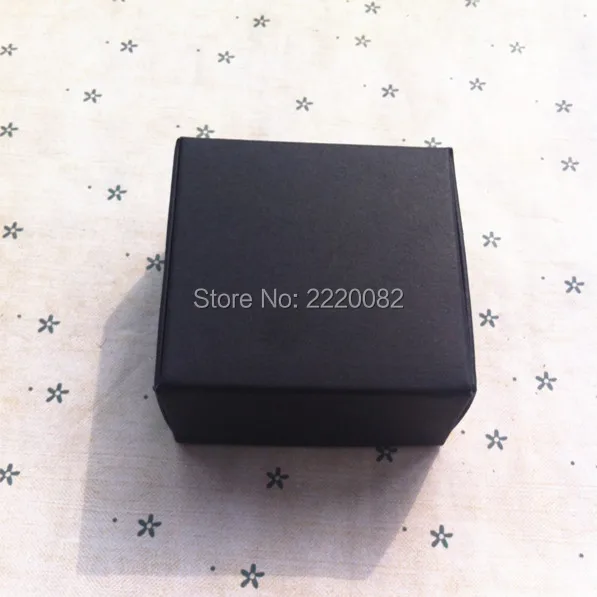 

Free shipping 50pcs a lot 5.8x5.8x3.2cm black matt paper packing box/lovely jewelry case with openings/cute candy box