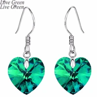 love heart brand heart gift design austrian crystals18k white gold drop earrings fashion jewelry women 84776