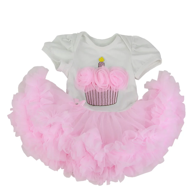 Дешевые детские куклы платье с рисунком торта для 22-23 дюймов Reborn Baby розовый пузырь юбка кукла