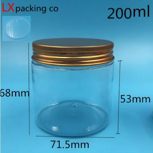200 ml Inner cover 30 шт. прозрачные пластиковые пустые банки бутылки Роза Золотая алюминиевая Крышечка Прозрачный Крем для специй конфеты контейнер банка - Цвет: 200 ml Inner cover
