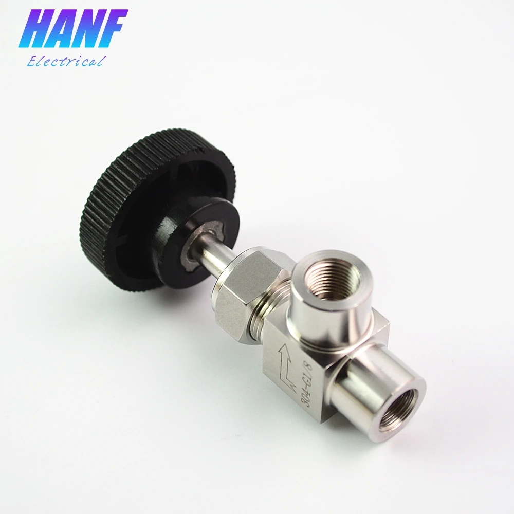 1 шт. BSP 1/8 &quotSS304 Женская резьба под прямым углом типа игольчатый клапан черная