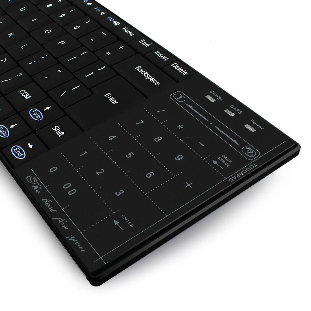 Беспроводная Bluetooth ультра тонкая компьютерная клавиатура для Ipad эргономичная тонкая клавиатура с сенсорной панелью ПК клавиатура для Windows Android IOS