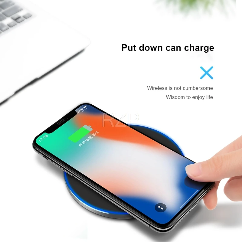 RZP 10 Вт QI Беспроводное зарядное устройство для iPhone X XR Xs Max 8 Plus Samsung S9 S10 Note 9