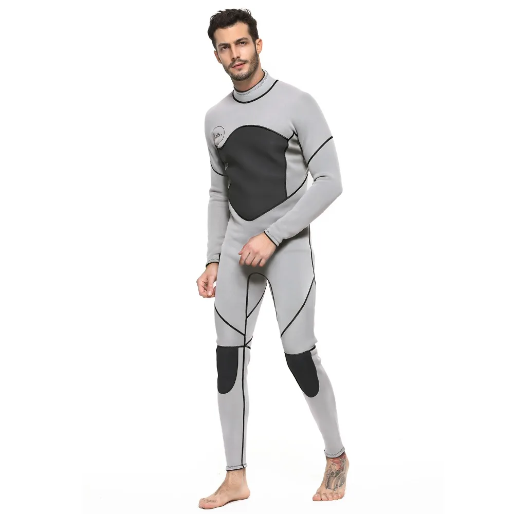 Men's Premium Neoprene 3mm Wetsuit Full Diving Suit Back Zip Long Sleeve Keep Warm One Piece Swimsuit Snorkeling Scuba Dive Surf | Спорт и
