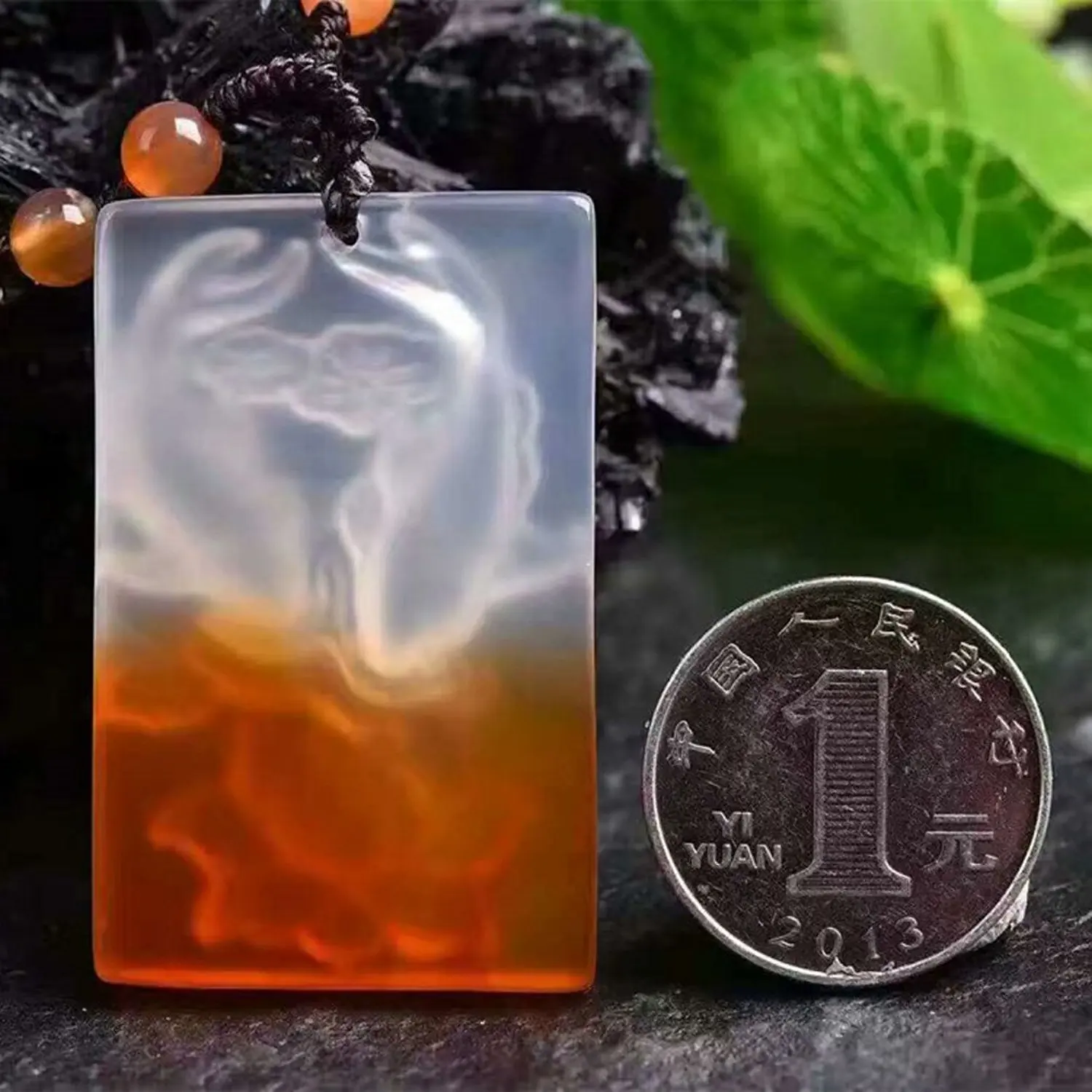 Koraba ювелирные изделия натуральный агат камень кулон ручной работы резные рыбы