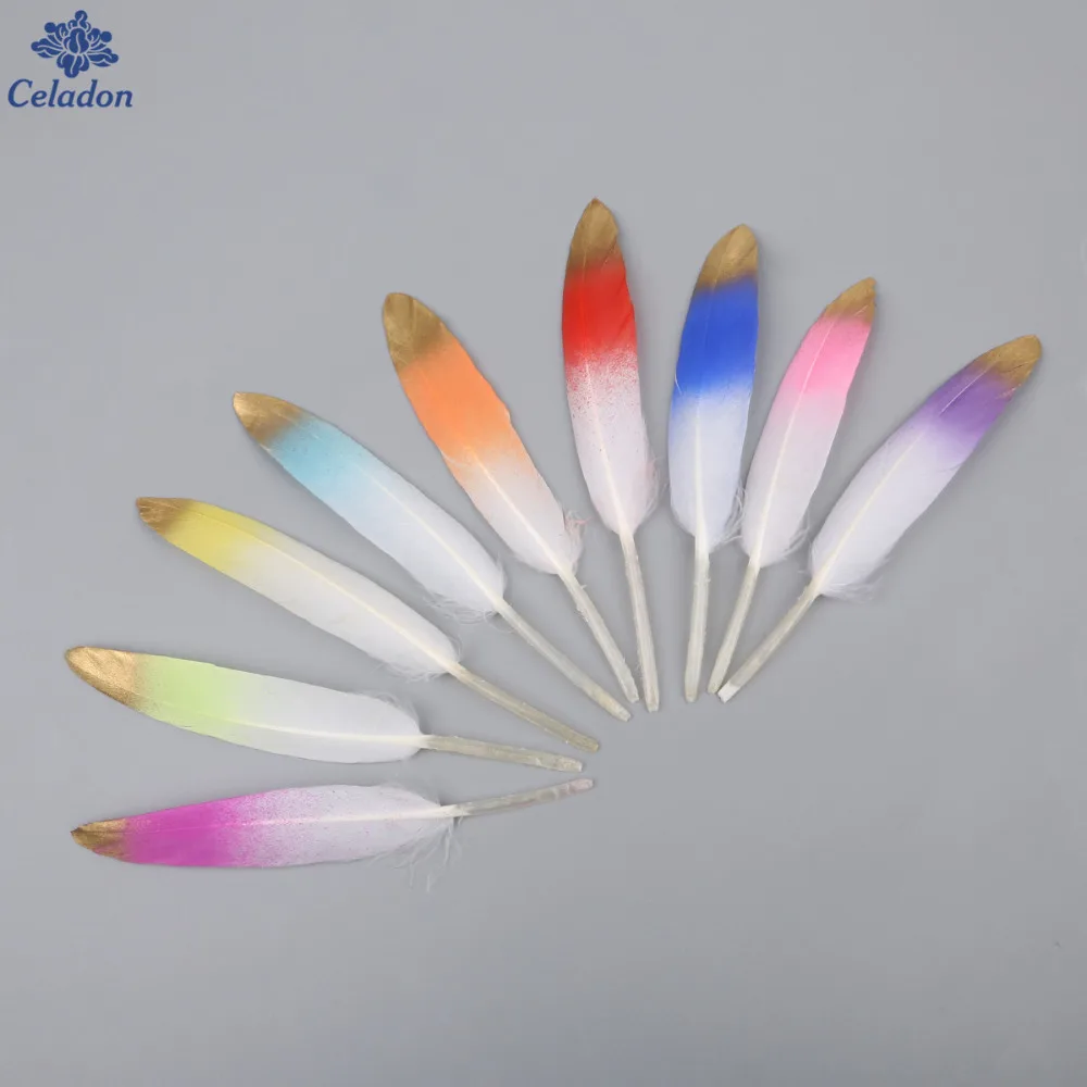Разноцветные натуральные гусиные перья 4 6 дюймов/10 15 см|goose feathers|natural feathersfeather feather